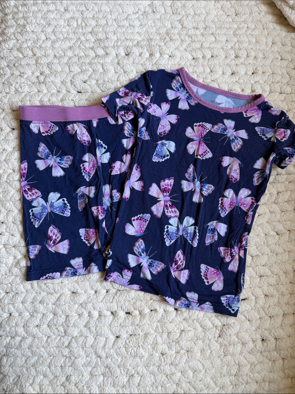 Little Sleepies Navy Butterfly Short Pajama Set